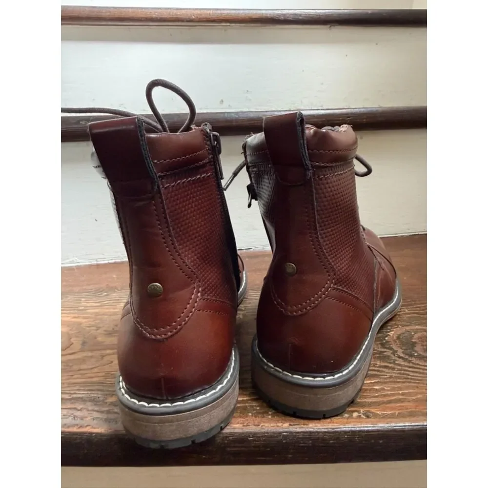 Madden by Steve Madden brown side zip lace up mens boots 7.5